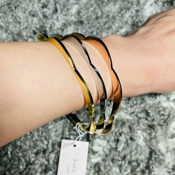 NWT Kate Spade Slender Scallops Bangle Set - Picture 3 of 7